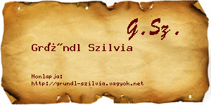 Gründl Szilvia névjegykártya